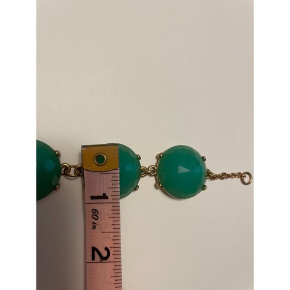 Acrylic Emerald Green Statement Bracelet, Gold Tone, up to 8.5 inches - Picture 7 of 8